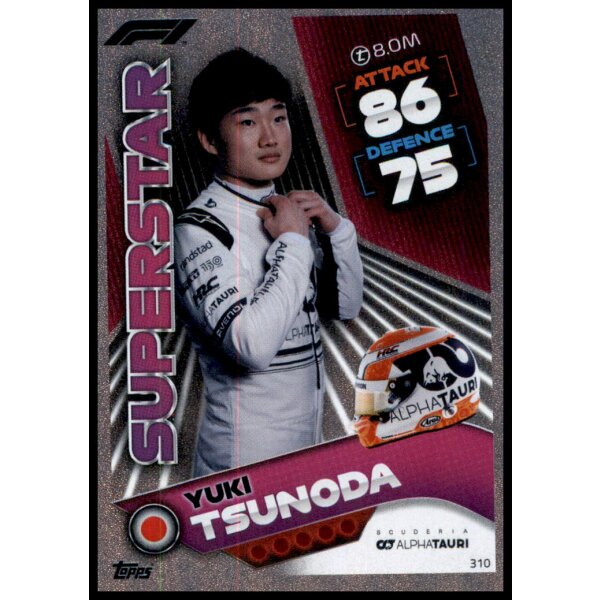 310 - Turbo Attax F1 2022 - Renn Superstar - Yuki Tsunoda