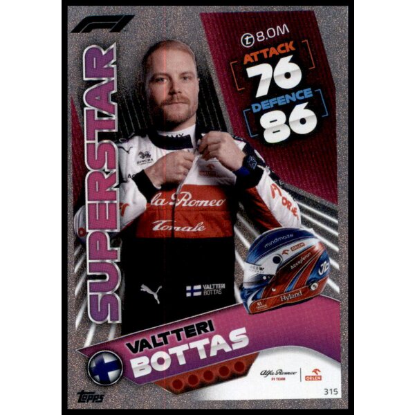 315 - Turbo Attax F1 2022 - Renn Superstar - Valtteri Bottas