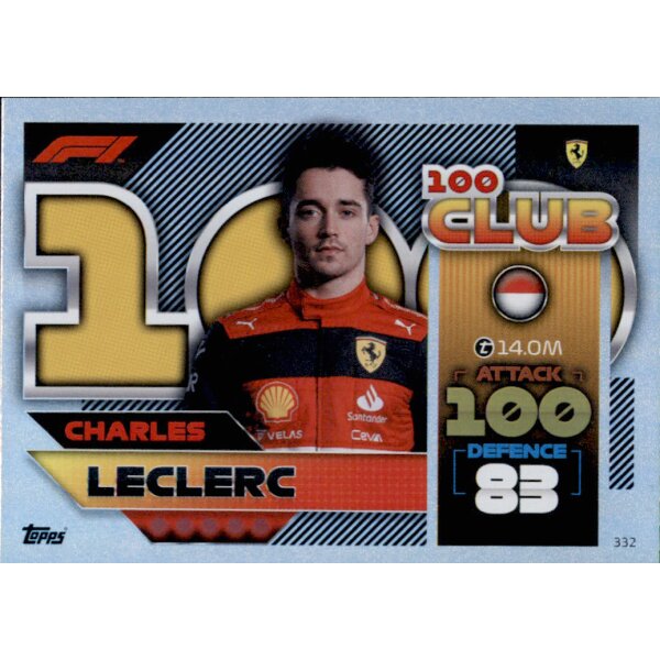 332 - Turbo Attax F1 2022 - Club 100 - Charles Leclerc