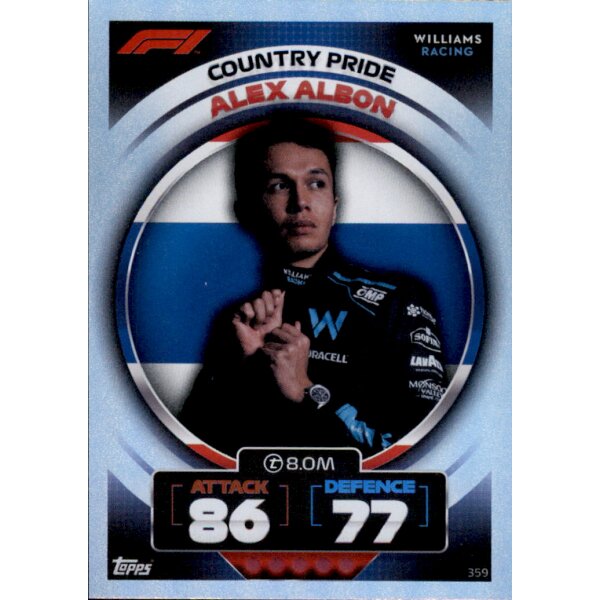 359 - Turbo Attax F1 2022 - Country Pride - Alex Albon