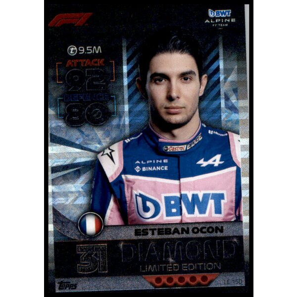 LE15D - Turbo Attax F1 2022 - Diamond Limitierte Karte - Esteban Ocon