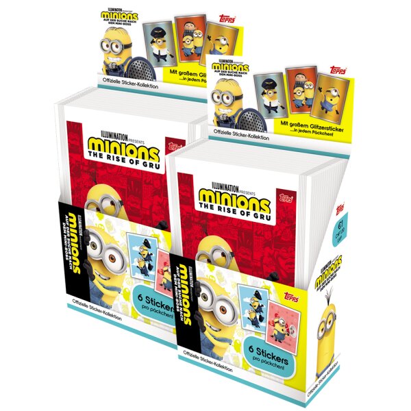 Minions - Auf der Suche nach dem Mini-Boss - Sammelsticker - 2 Display (72 Tüten)