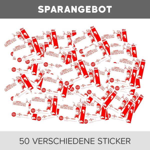 Minions - Auf der Suche nach dem Mini-Boss - Sammelsticker - 50 verschiedene, zufällige Auswahl