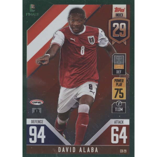 CD29 - David Alaba - 101 Countdown - GRÜN FOIL - Parallel - 2022