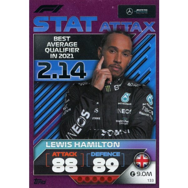 133 - Turbo Attax F1 2022 - CRYSTAL PINK - Stat Attax - Lewis Hamilton