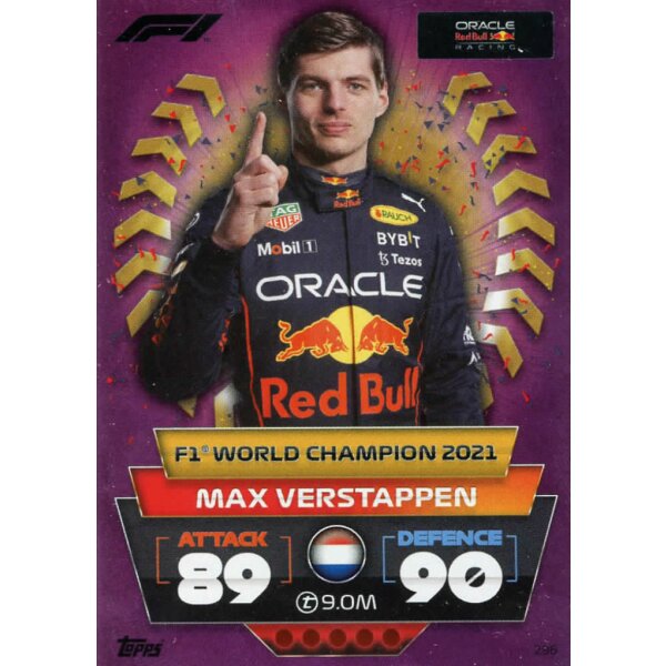 296 - Turbo Attax F1 2022 - CRYSTAL PINK - Weltmeister - Max Verstappen