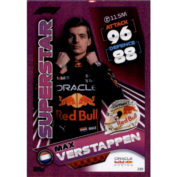 299 - Turbo Attax F1 2022 - CRYSTAL PINK - Renn Superstar - Max Verstappen