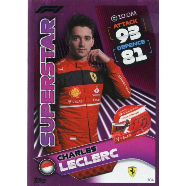 304 - Turbo Attax F1 2022 - CRYSTAL PINK - Renn Superstar - Charles Leclerc