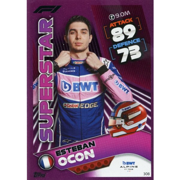 308 - Turbo Attax F1 2022 - CRYSTAL PINK - Renn Superstar - Esteban Ocon