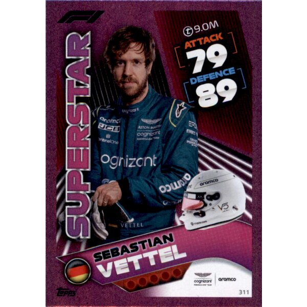 311 - Turbo Attax F1 2022 - CRYSTAL PINK - Renn Superstar - Sebastian Vettel