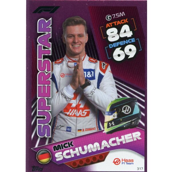 317 - Turbo Attax F1 2022 - CRYSTAL PINK - Renn Superstar - Mick Schumacher