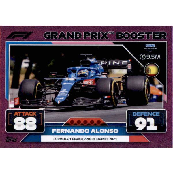 320 - Turbo Attax F1 2022 - CRYSTAL PINK - Grand Prix - Fernando Alonso