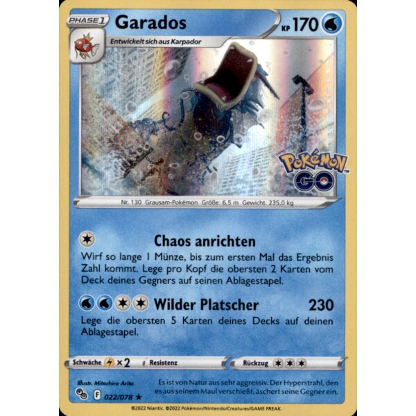 22/078 Garados - Holofoil Rare - Pokemon GO