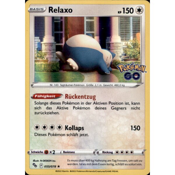 55/078 Relaxo - Holofoil Rare - Pokemon GO