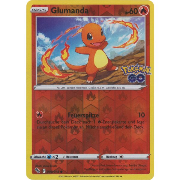 8/078 Glumanda - Reverse Holo - Pokemon GO