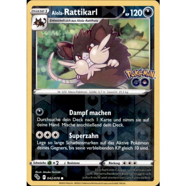 42/078 Alola-Rattikarl - Reverse Holo - Pokemon GO