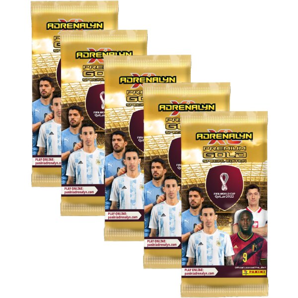 FIFA World Cup Adrenalyn XL 2022 - 5 PREMIUM GOLD Booster