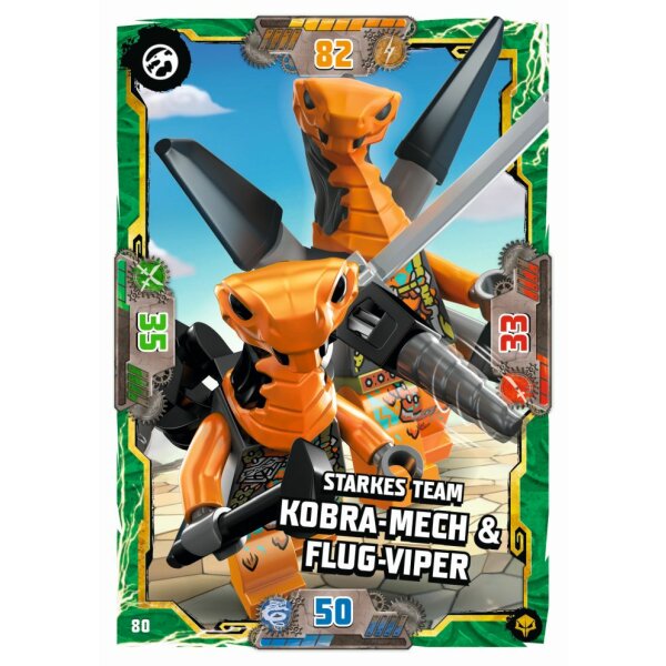 80 - Starkes Team Kobra Mech & Flug-Viper - Schurken Karte - Serie 7 NEXT LEVEL