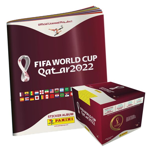 Panini WM 2022 Qatar Sammelsticker - 1 Album + 1 Display  (100 Tüten)