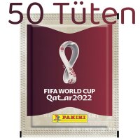 Panini WM 2022 Qatar Sammelsticker - 50 Tüten