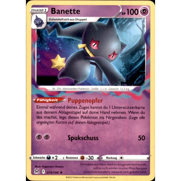 073/196 - Banette - Rare - SWSH11 Verlorener Ursprung