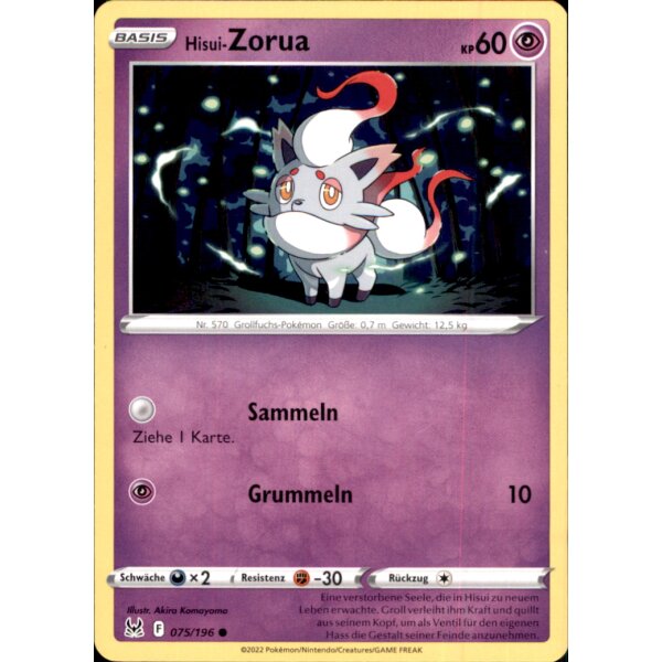 075/196 - Hisui-Zorua - Common - SWSH11 Verlorener Ursprung