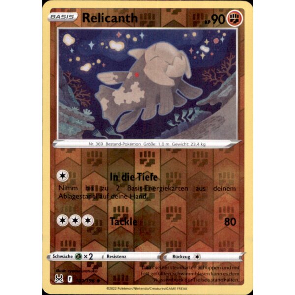 101/196 - Relicanth - Reverse Holo - SWSH11 Verlorener Ursprung