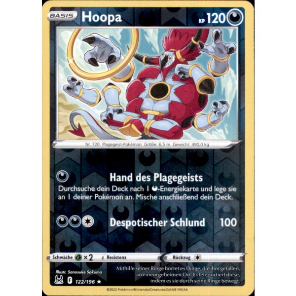 122/196 - Hoopa - Reverse Holo - SWSH11 Verlorener Ursprung