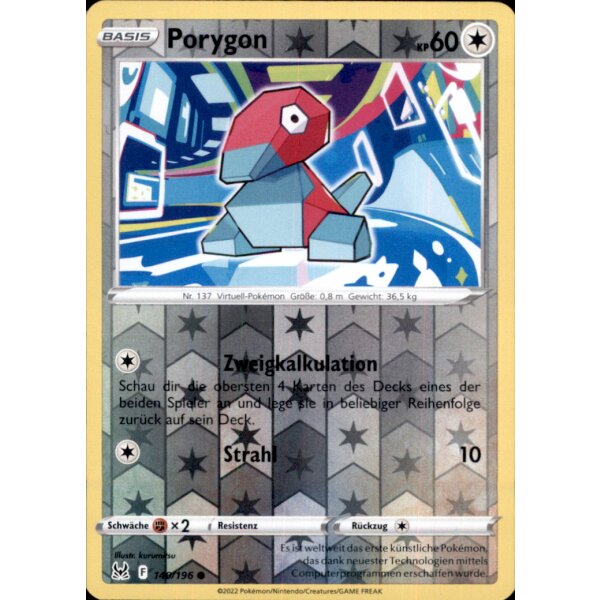 140/196 - Porygon - Reverse Holo - SWSH11 Verlorener Ursprung