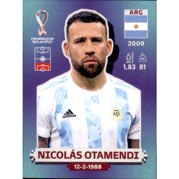 Panini WM 2022 Qatar - Sticker ARG7  - Nicolas Otamendi