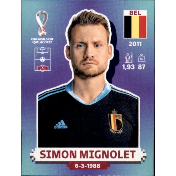 Panini WM 2022 Qatar - Sticker BEL4  - Simon Mignolet