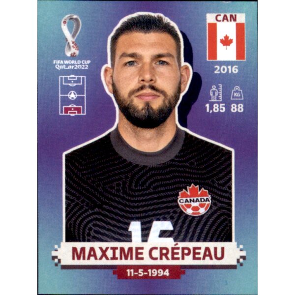 Panini WM 2022 Qatar - Sticker CAN4  - Maxime Crepeau