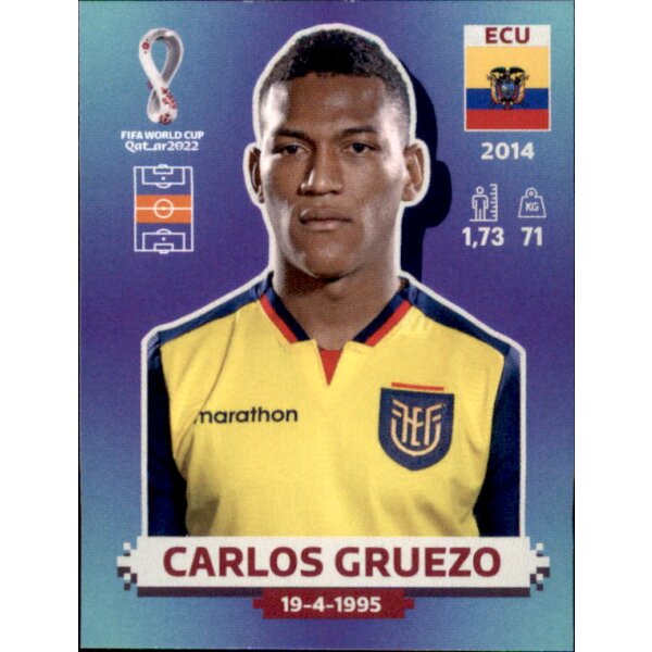 Panini WM 2022 Qatar - Sticker ECU13  - Carlos Gruezo