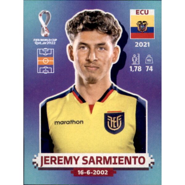 Panini WM 2022 Qatar - Sticker ECU15  - Jeremy Sarmiento