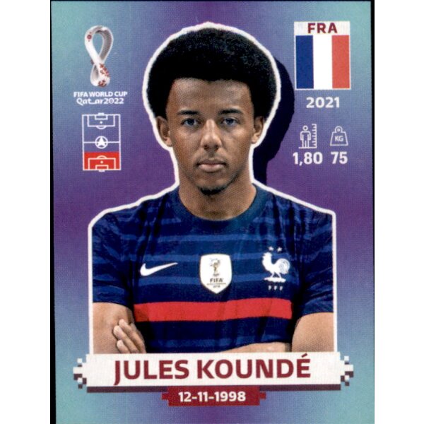 Panini WM 2022 Qatar - Sticker FRA8  - Jules Kounde