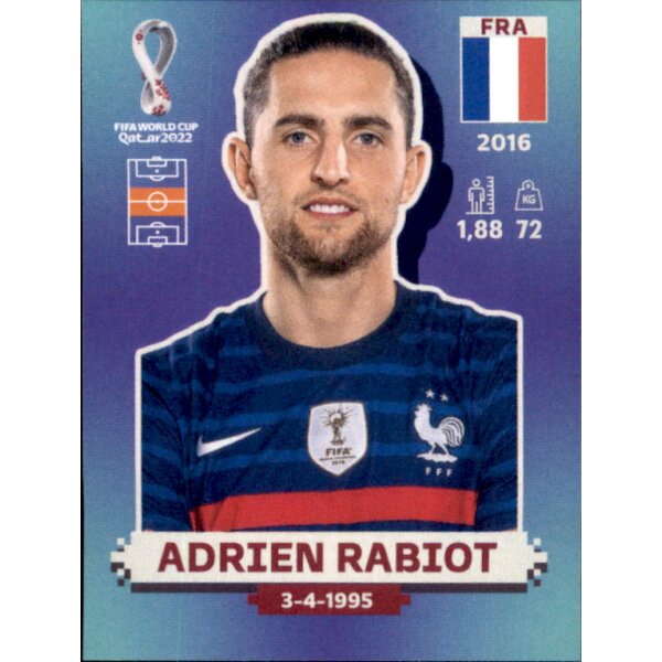 Panini WM 2022 Qatar - Sticker FRA13  - Adrien Rabiot