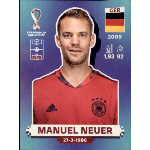 Panini WM 2022 Qatar - Sticker GER3  - Manuel Neuer