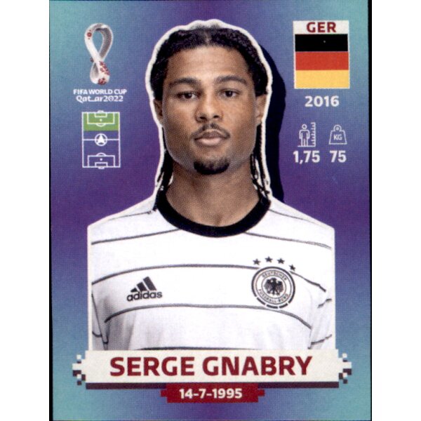 Panini WM 2022 Qatar - Sticker GER16  - Serge Gnabry