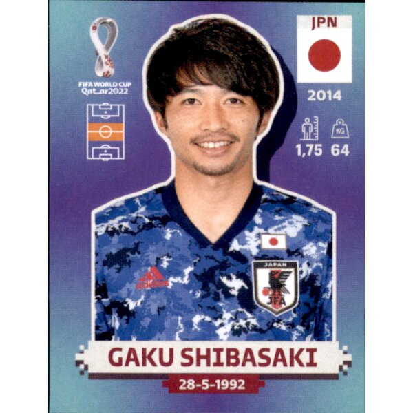 Panini WM 2022 Qatar - Sticker JPN13  - Gaku Shibasaki