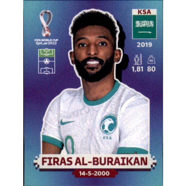 Panini WM 2022 Qatar - Sticker KSA18  - Firas Al-Buraikan