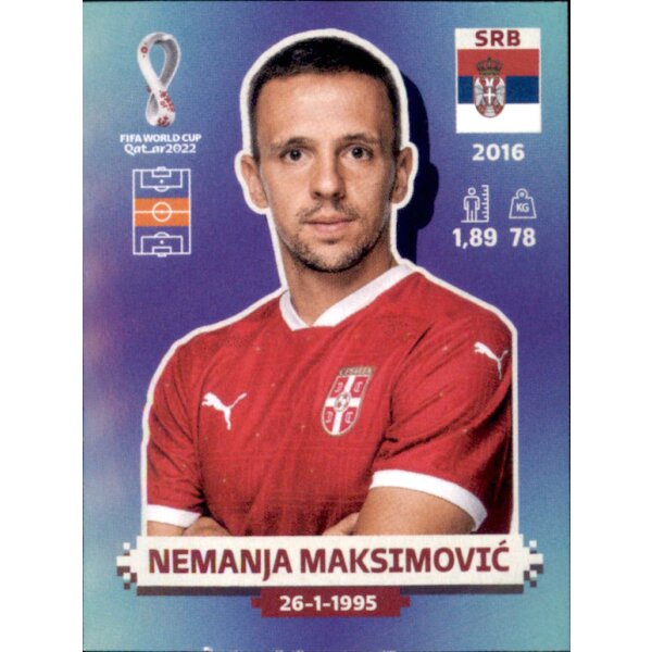 Panini WM 2022 Qatar - Sticker SRB13  - Nemanja Maksimovic