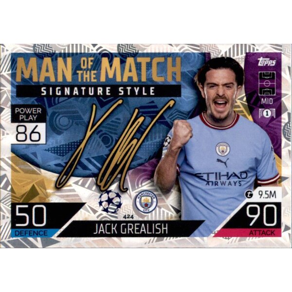 424 - Jack Grealish - Man of the Match Signature Style - 2022/2023