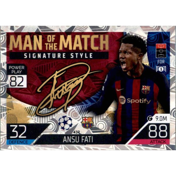 432 - Ansu Fati - Man of the Match Signature Style - 2022/2023