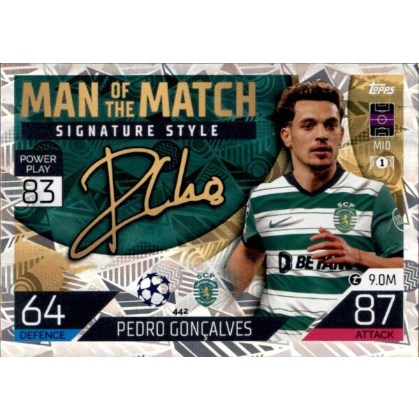 442 - Pedro Goncalves - Man of the Match Signature Style - 2022/2023