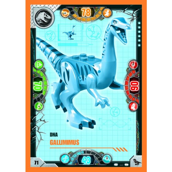 71 - DNA Gallimimus - Dinosaurier Karte - Serie 2