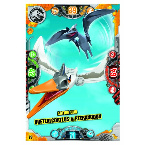 79 - Action Duo Quetzalcoatlus & Pteranodon - Dinosaurier Karte - Serie 2