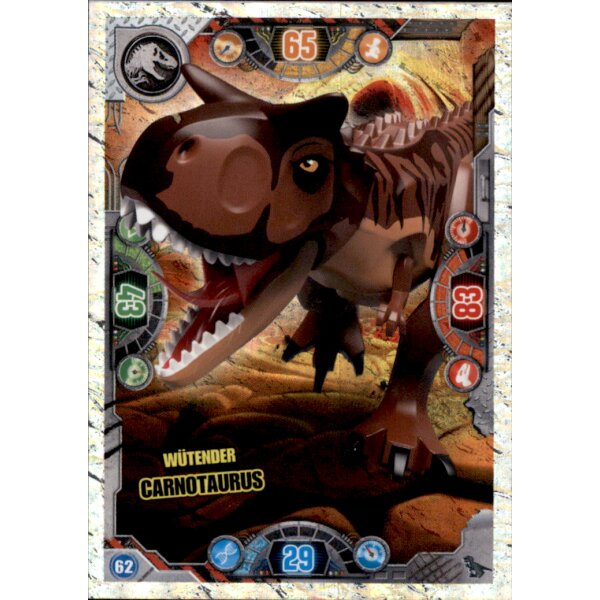 T62 - Wütender Carnotaurus - TWIN - Dinosaurier Karte - Serie 2