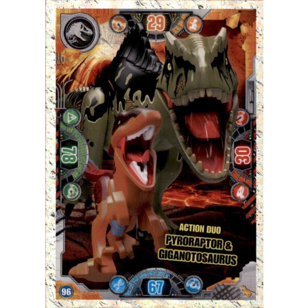 T96 - Action Duo Pyroraptor & Giganotosaurus - TWIN - Dinosaurier Karte - Serie 2