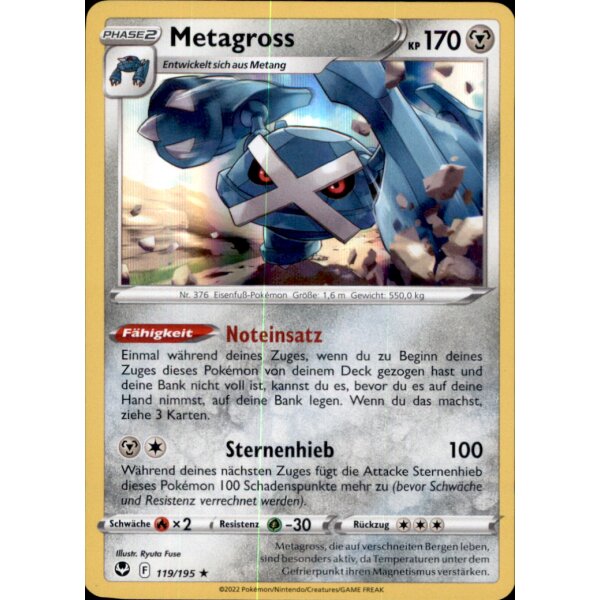 119/195 - Metagross - Holofoil Rare - SWSH12 Silberne Sturmwinde