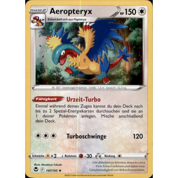 147/195 - Aeropteryx - Holofoil Rare - SWSH12 Silberne Sturmwinde